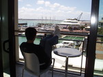 Relaxing back in the suite